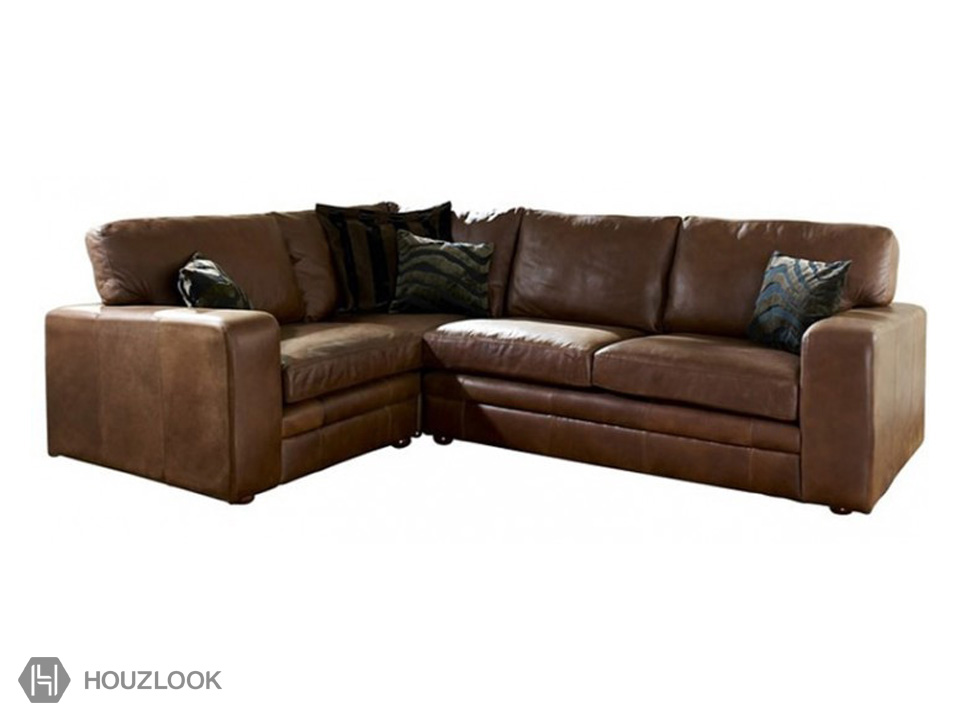 Five seater leather outlet sofa